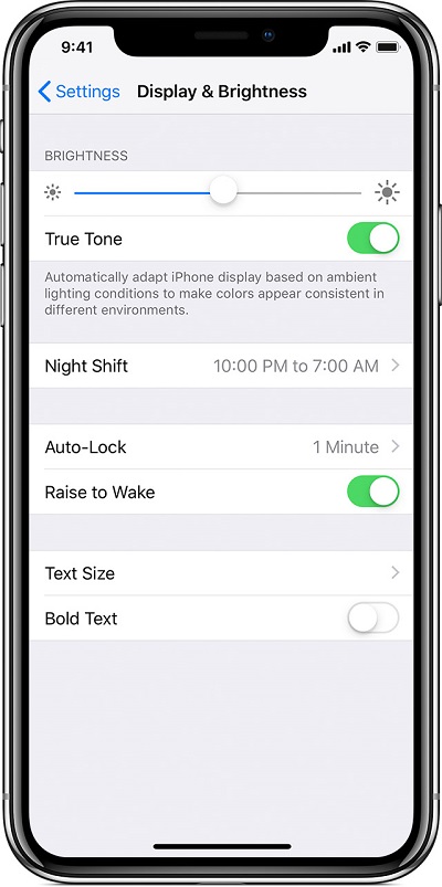 iPhone  XS/XS  Max「自动调节亮度」及「抬起唤醒」的开启方法