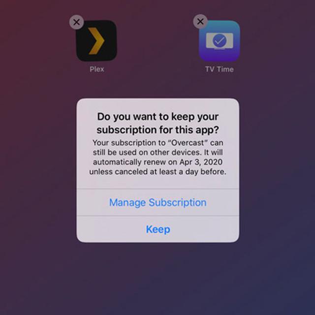 iOS  13 这个功能很贴心：删除应用前主动提示相关订阅服务