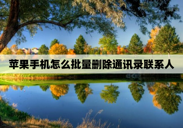 苹果手机怎么批量删除通讯录联系人