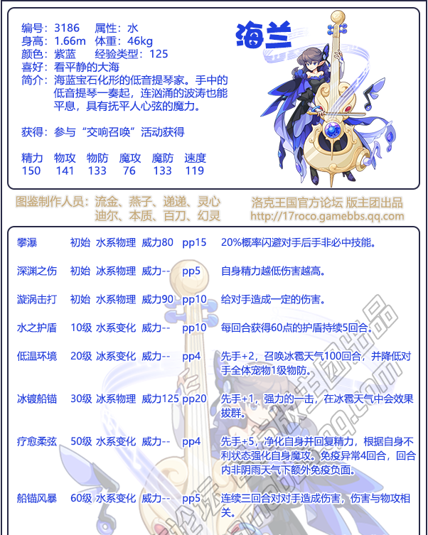洛克王国海兰技能表是什么 洛克王国海兰介绍一览
