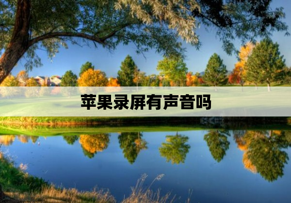苹果录屏有声音吗