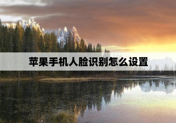 苹果手机人脸识别怎么设置