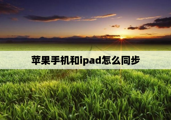 苹果手机和ipad怎么同步