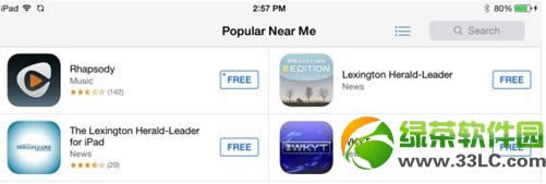 iOS7新增Near  Me功能 可查看App  Store附近流行应用2