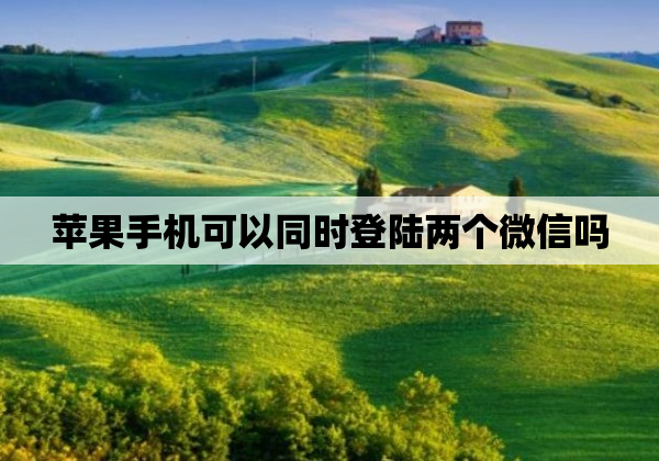 苹果手机可以同时登陆两个微信吗