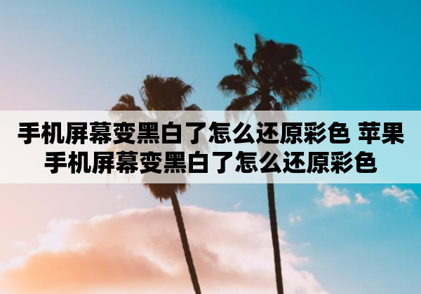 手机屏幕变黑白了怎么还原彩色 苹果手机屏幕变黑白了怎么还原彩色