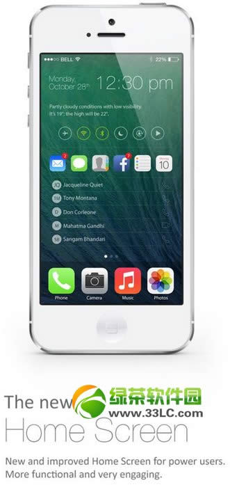 ios8概念渲染图欣赏 苹果ios8固件概念图