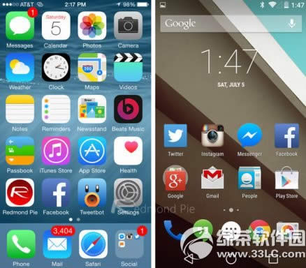 ios8和android  l哪个好？ios8和安卓android  l对比评测3
