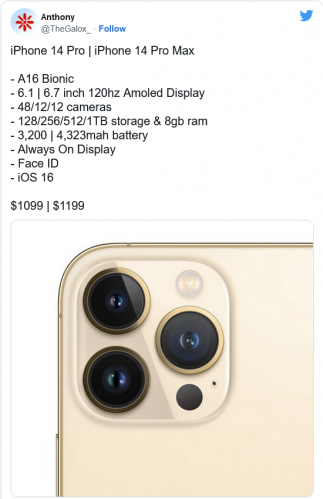 iphone14系列多少钱