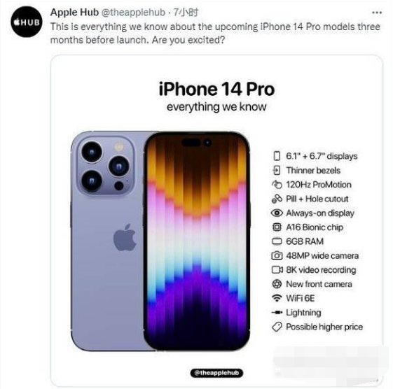 iPhone14手机有哪些型号价格是多少
