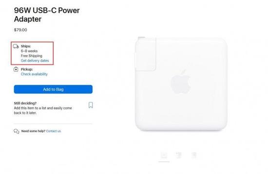 苹果96W/140W  USB-C电源适配器发货延期到最晚 10 月插图3