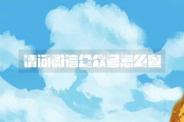 请问微信公众号怎么查
