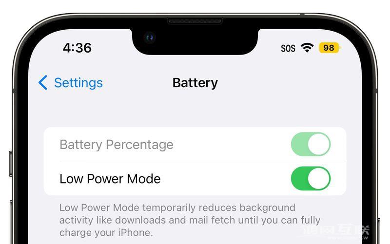 苹果 iOS 16 Beta 6 支持低电量模式下关闭状态栏电池百分比