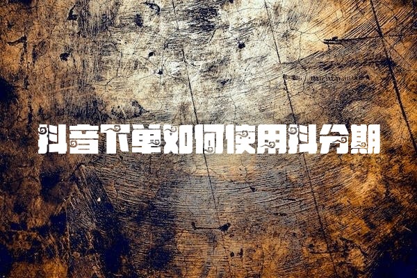抖音下单如何使用抖分期