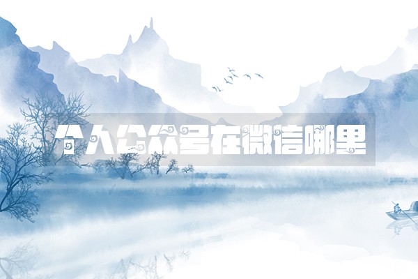 个人公众号在微信哪里 个人公众号在微信哪里