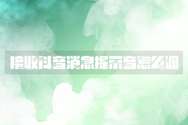 接收抖音消息提示音怎么调