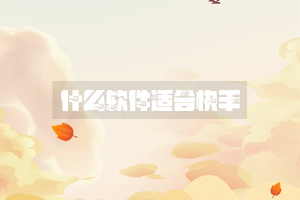 什么软件适合快手