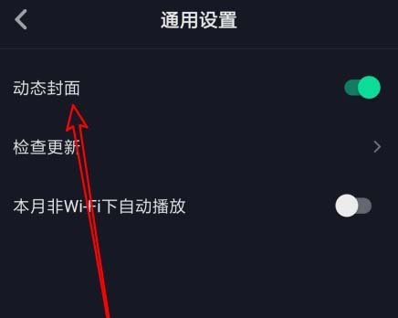 抖音通用设置“动态封面”选项位置