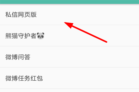 选择“私信网页版”