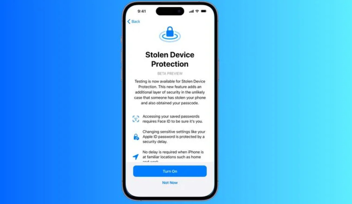苹果 iOS 17.3 新增“失窃设备保护”功能，如何使用？