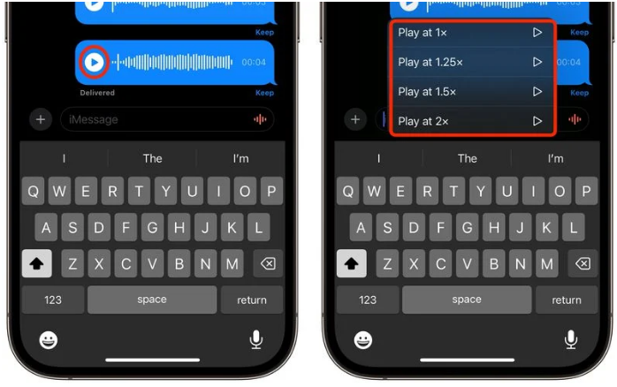 苹果iPhone 15如何调整音频消息速度？