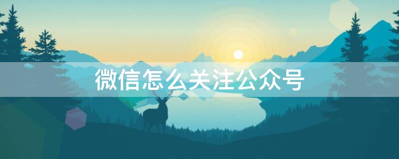 微信怎么关注公众号