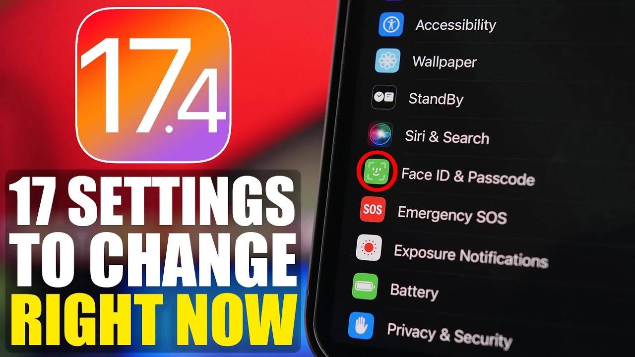在 iphone  上更改的基本 ios  17.4 设置