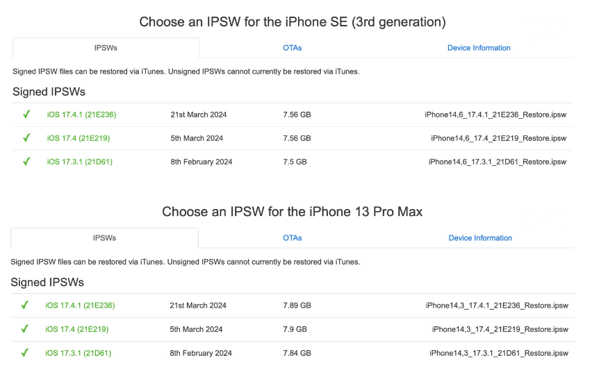iPhone XS-15 系列机型降级操作方法