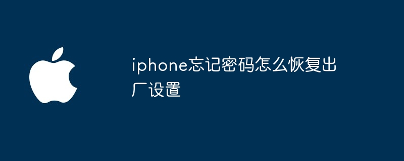 iphone忘记密码怎么恢复出厂设置