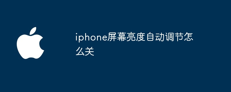 iphone屏幕亮度自动调节怎么关