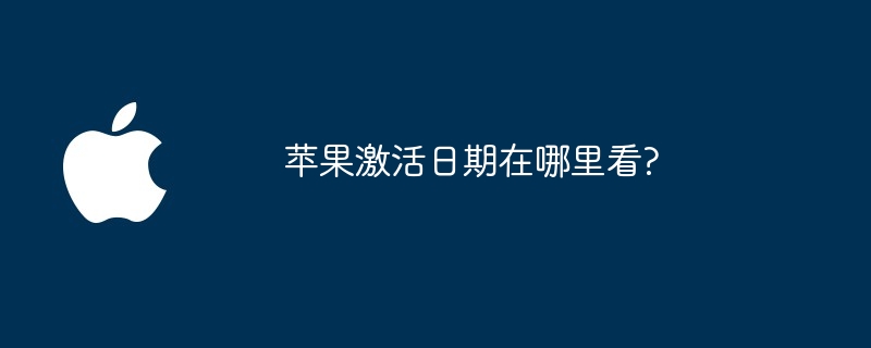 苹果激活日期在哪里看?