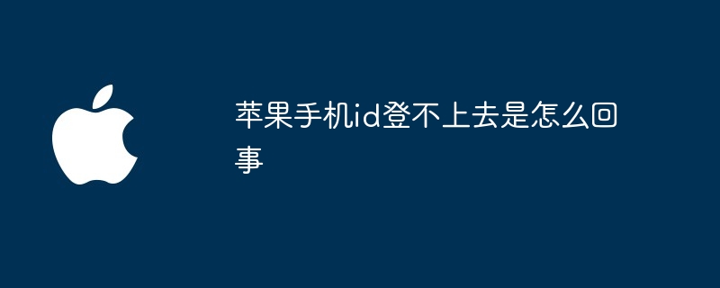 苹果手机id登不上去是怎么回事