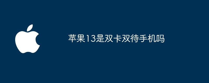 苹果13是双卡双待手机吗