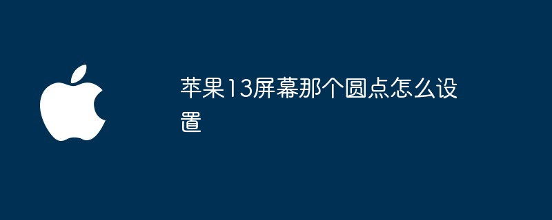 苹果13屏幕那个圆点怎么设置