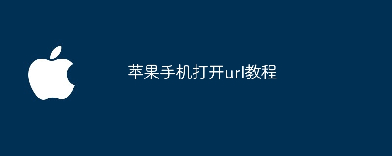苹果手机打开url教程