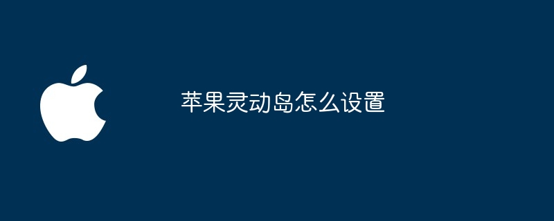 苹果灵动岛怎么设置