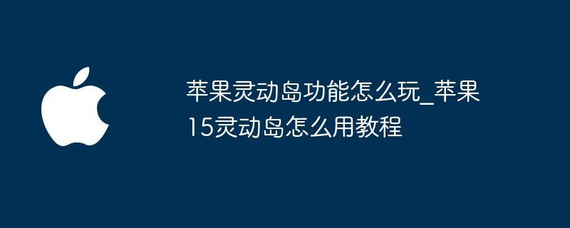 苹果灵动岛功能怎么玩 苹果15灵动岛怎么用教程
