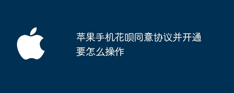 苹果手机花呗同意协议并开通要怎么操作