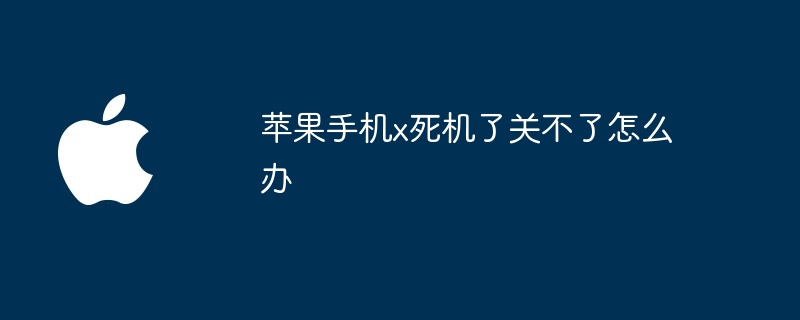 苹果手机x死机了关不了怎么办