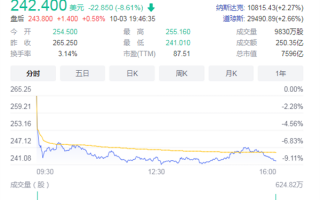 特斯拉创近4个月最大单日跌幅 暴跌超8%