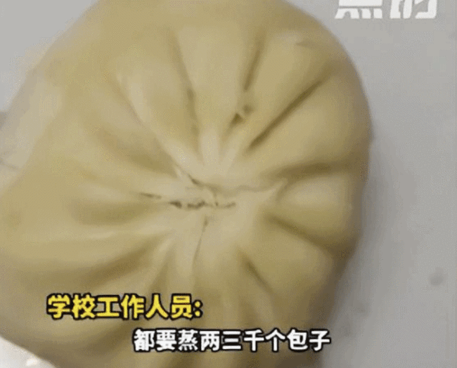 学校食堂包子掰开馅料仅拇指大,校方工作人员称一次要蒸两三千个-第1张图片-9158手机教程网 学校食堂包子掰开馅料仅拇指大,校方工作人员称一次要蒸两三千个-第1张图片-9158手机教程网