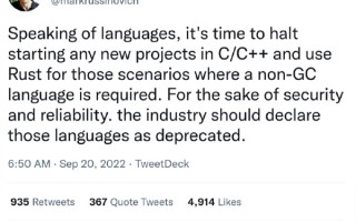 程序员吵起来了：微软一CTO呼吁停用C/C++编程 Rust可取代之