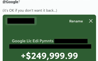程序员莫名收到谷歌转账170万元：一个月没敢花