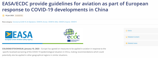 欧盟就自中国入境航班指引达成一致 要求直飞和非直飞航班的乘客提供出发前检测结果-第1张图片-9158手机教程网