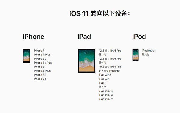 哪些设备可升级iOS11-第1张图片-9158手机教程网